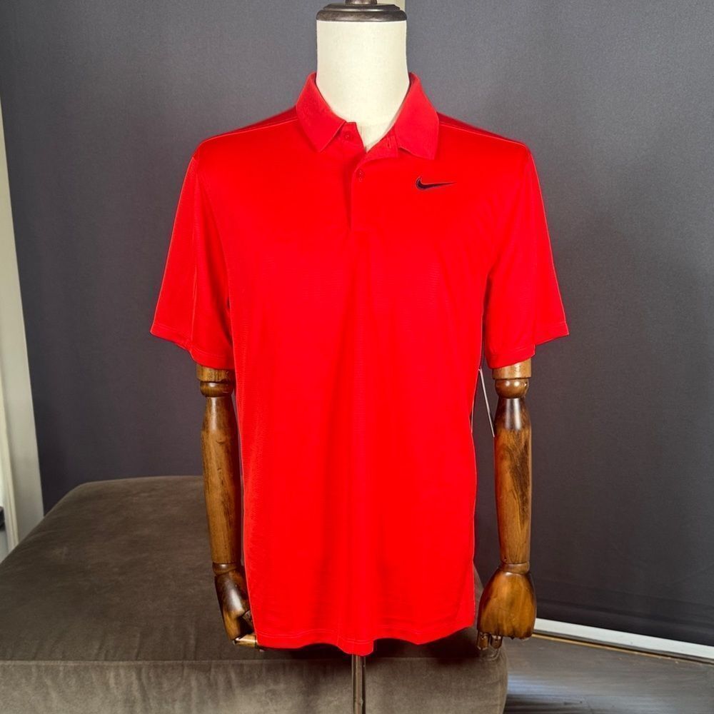 Nike Men’s Red Golf Polo Shirt Short Sleeve Dri-Fit AJ5479-657 Size M NWT